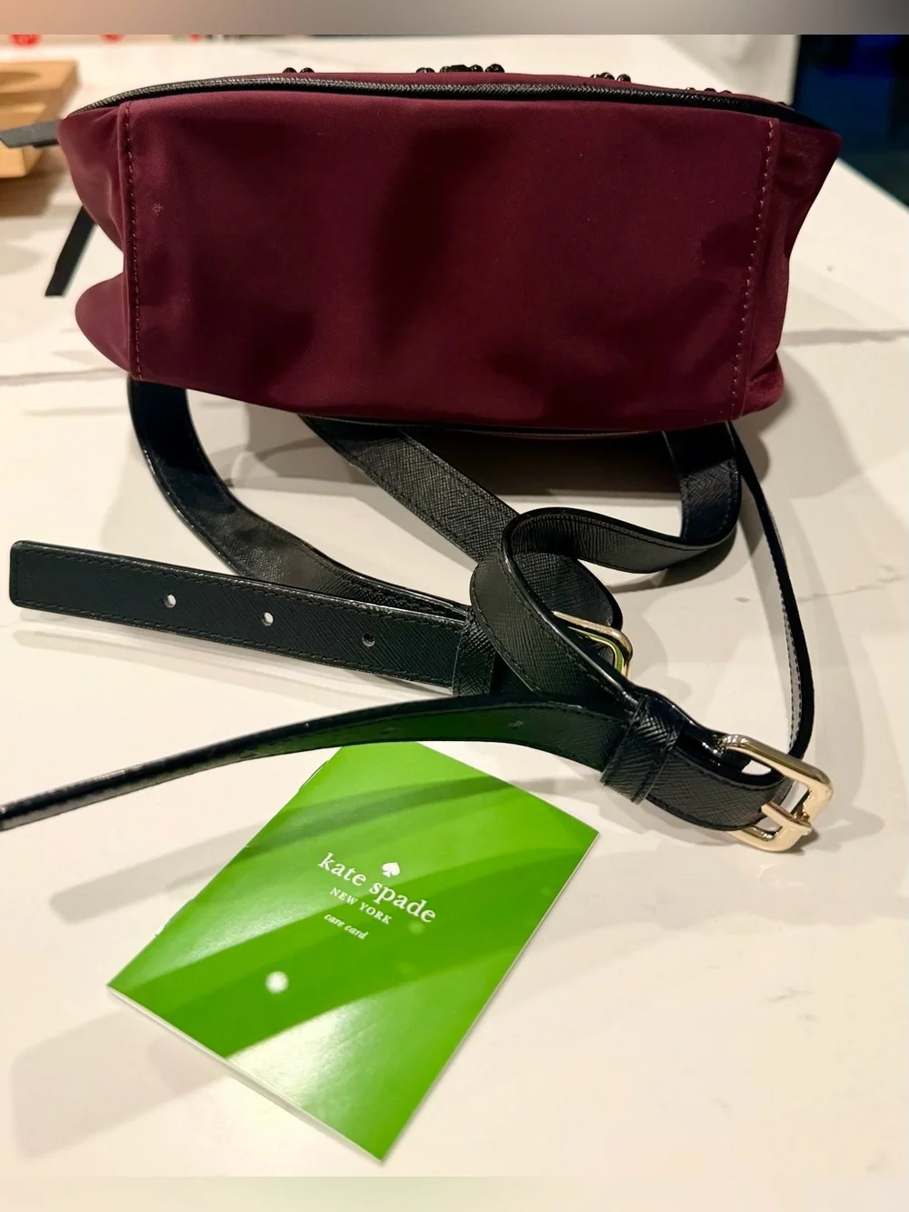 Kate Spade Wilson Road Burgundy Crystal Embellished Backpack RARE Retail $320